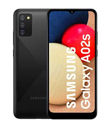 Samsung Galaxy-A02s | Smartphone con Pantalla de 6.5" Infinity-V HD+ | 3GB RAM y 32GB Memoria Interna ampliables | 5.000 mAh batería y Carga rápida | Color Negro [Versión española]
