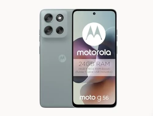 Moto g56 5G 24GB (8GB+16GB RAM Boost)/512GB Gris, Durabilidad Militar
