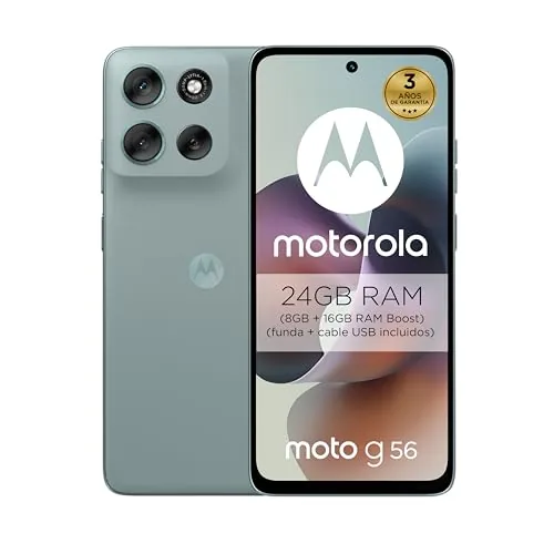 Moto g56 5G 24GB (8GB+16GB RAM Boost)/256GB Gris, Durabilidad Militar