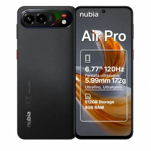 ZTE Nubia Air Pro, Smartphone Libre, 5G, Pantalla AMOLED FHD+ 144Hz de nubia en Inalámbrico