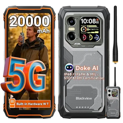 Blackview XPLORE 1 WT Movil Irrompible 5G, 20000mAh Movil Indestructible