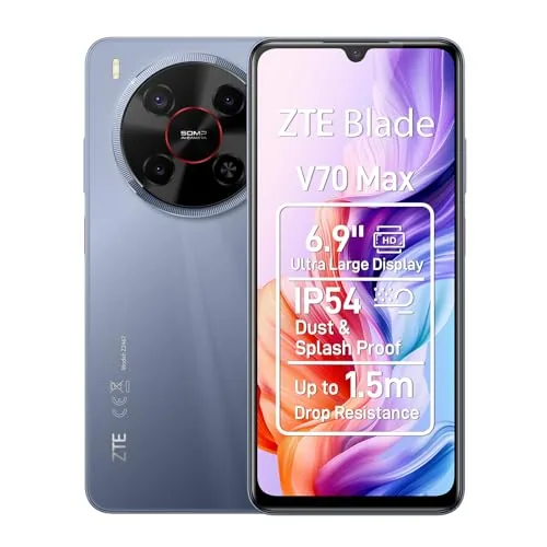 ZTE Blade V70 MAX, Smartphone Libre, 4GB+128GB, Pantalla HD+ 6,9" 120Hz