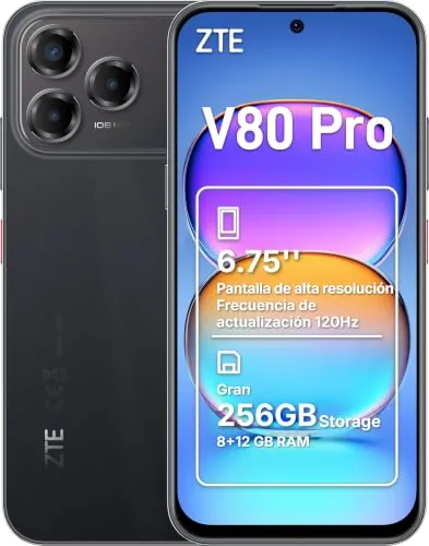 ZTE V80 Pro, Smartphone Libre, 8GB+256GB, Pantalla High-res 6,75" 120Hz