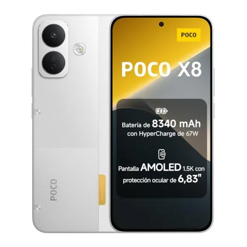 POCO X8, Smartphone 12G+256GB, Blanco, batería de 8340mAh