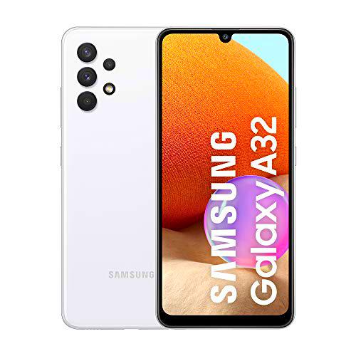 Samsung Galaxy A32 Color Blanco | Smartphone 6.4&quot; FHD+ s-AMOLED con Android 11 | 4 + 128GB de Memoria | Quad-cámara 64MP y Frontal de 20MP | 5.000 mAh y Carga rápida 15W | [Versión española]