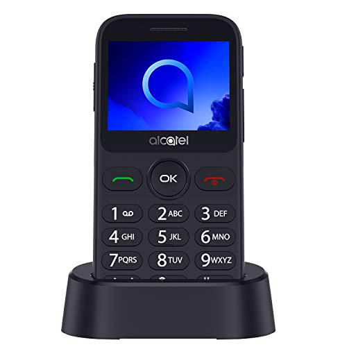 Alcatel 2019G Metallic Silver Pantalla 2.4" Teléfono Móvil Fácil Uso Teclas Grandes Camara 2mpx,Bluetooth BT 2.1,FM Radio,Linterna