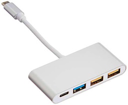 Adaptador 4 en 1 Tipo C para Samsung Galaxy A9 Smartphone Hub 2 Puertos USB 2.0 1 Puerto USB 3.0 (Argent)