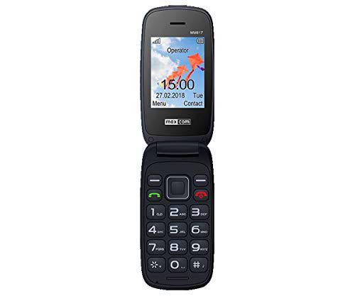 Maxcom mm817 Negro Móvil Senior Tipo Concha 2.4'' Cámara Dual Sim Sos Radio FM Ranura Microsd