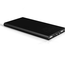 Batería Externa Plana para Honor 20 Smartphone Tablet Cargador Universal Power Bank 6000 mAh 2 Puertos USB (Negro)