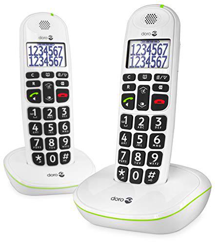 Doro PhoneEasy 110 Duo Teléfono Inalámbrico DECT para Personas Mayores con Teclas Grandes Parlantes