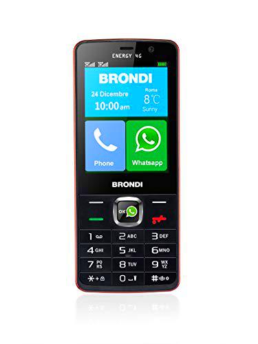 Brondi Energy 4G 7,62 cm (3") 113 g Negro, Rojo Teléfono básico