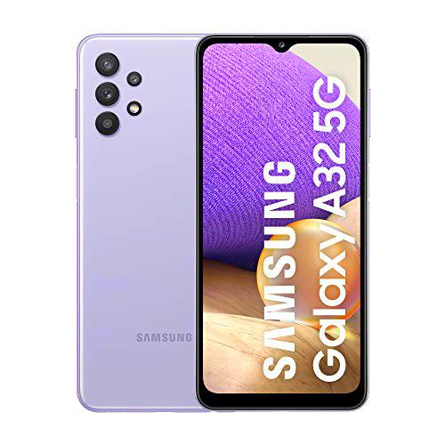 Samsung Galaxy A32 5G | Smartphone con Pantalla 6.5" Infinity-V HD+ | 4GB RAM y 64GB de Memoria Interna ampliables | Batería 5.000 mAh y Carga rápida | Color Violeta [Versión española]
