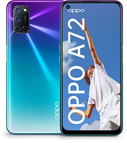 Oppo A72 - Smartphone 128GB, 4GB RAM, Dual Sim, Aurora Purple [Version Extranjera]