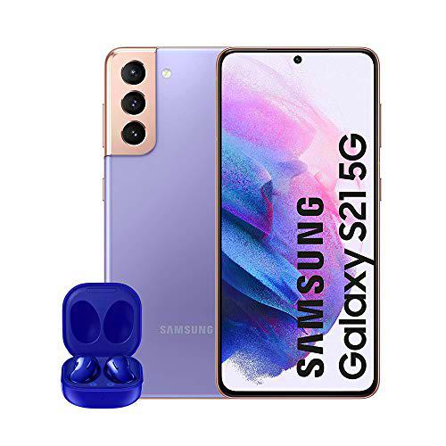 SAMSUNG Smartphone Galaxy S21 5G de 128 GB Violeta &amp; Buds Live Azul [Versión Española]