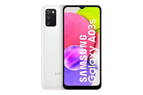 Samsung Galaxy-A03s | Smartphone con pantalla de 6.5" TFT LCD HD+ | 3GB RAM y 32GB memoria interna ampliables | 5.000 mAh batería y carga rápida 15W | Color Blanco [Versión española]
