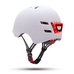 Casco YOUIN con LED Frontal Y Trasero Color Blanco