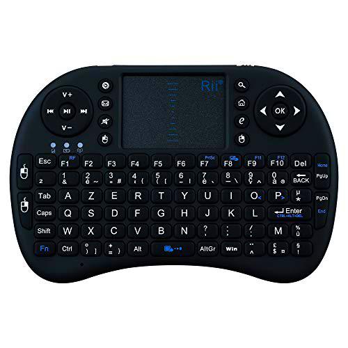 AZERTY Mini Teclado Bluetooth para Motorola Moto g7 Smartphone Inalámbrico Recargable Negro