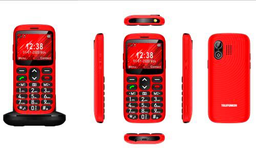 Telefunken gsm S520 Teléfono Móvil, Rojo