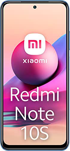 Xiaomi Redmi Note 10S Smartphone RAM 6GB ROM 128GB 6.43'' AMOLED DotDisplay 64MP Cámara Carga rápida de 33 W MediaTek Helio G95 3.5mm Headphone Jack 5000mAh (typ) Batería Azul [Versión en Español]