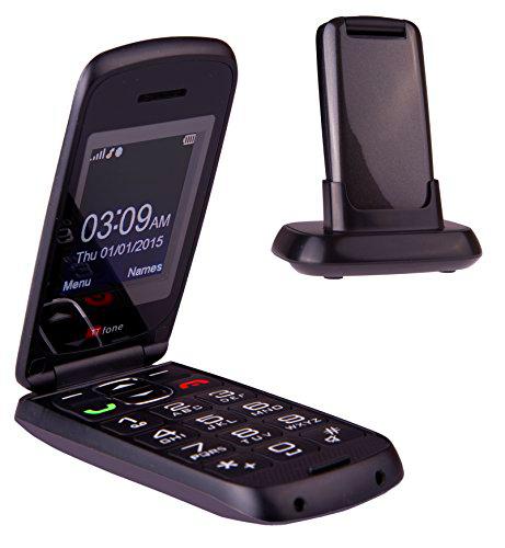 TTfone Star TT300 - Teléfono móvil tipo concha (básico con botones grandes) color gris