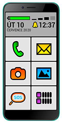 ALIGATOR Teléfono móvil para Personas Mayores AZAS5550SENGN con Pantalla a Color QHD IPS 18:9