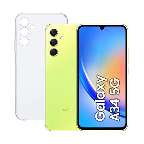 SAMSUNG Galaxy A34 5G (128GB, 6GB de RAM) + Funda - Smartphone Android Color Verde