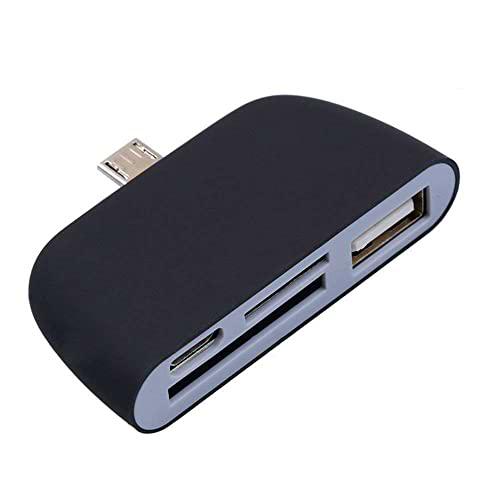 Lector de Tarjetas para Gionee F9 Smartphone Micro USB Android SD Micro SD USB Adaptador Universal (Negro)