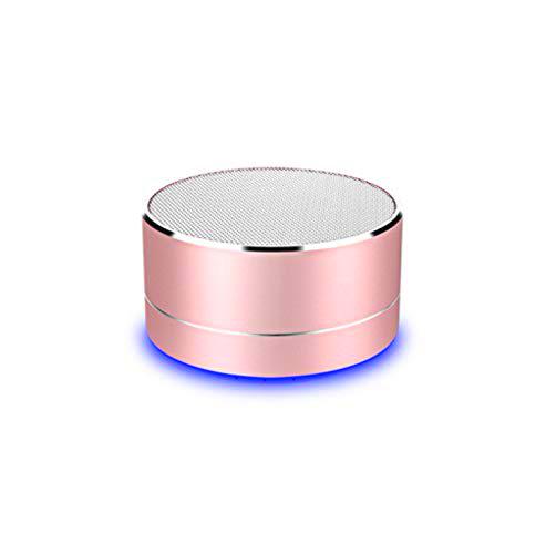 Altavoz de Metal Bluetooth para Huawei Y7 2019 Smartphone Puerto USB Tarjeta TF Auxiliar Altavoz Micro Mini (Rosa)